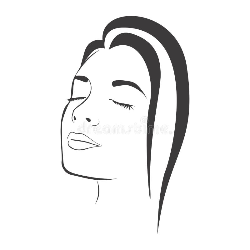 silueta femenina de la cara del bosquejo de la vista lateral stock de ilustración silueta femenina de la cara del bosquejo de la vista lateral stock de ilustración