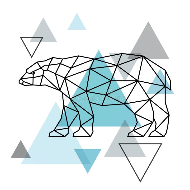 Silueta geométrica de un oso polar ilustración del vector Silueta geométrica de un oso polar ilustración del vector