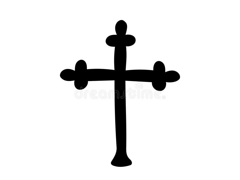 Silueta neagră a unei cruce izolate pe fond alb. conceptul de design al simbolului religios al pictogramei încrucișate minimaliste. conceptul de simbol religios încrucișat pictogramă minimalistă design reprezentare credință Paști religia spirituală. element de proiectare imprimare.