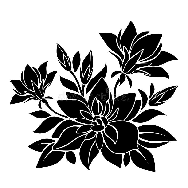 Silueta Negra De Flores Ilustración Del Vector Ilustración del Vector - Ilustración de silueta, vector: 41030902 Silueta Negra De Flores Ilustración Del Vector Ilustración del Vector - Ilustración de silueta, vector: 41030902