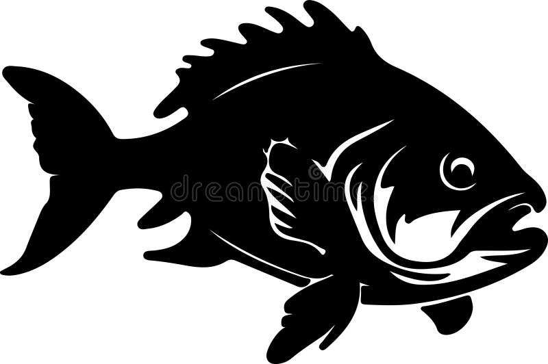 Black silhouette of piranha with transparent background.Generative Ai. Black silhouette of piranha with transparent background.Generative Ai