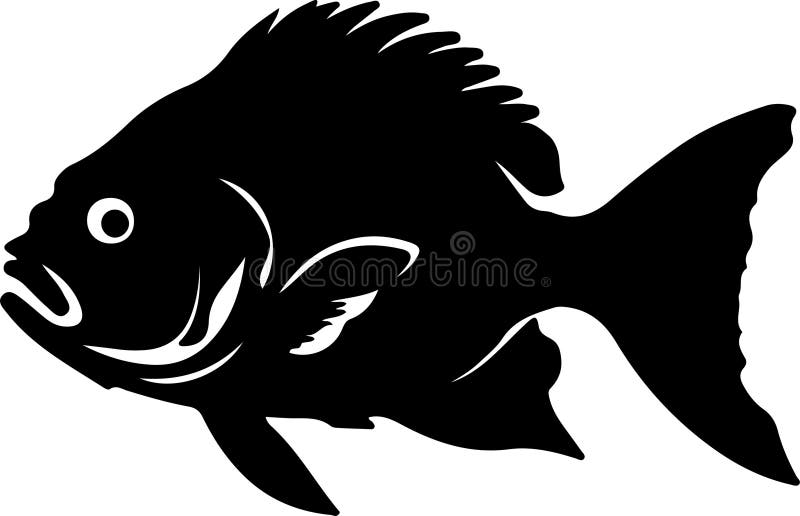 Black silhouette of piranha with transparent background.Generative Ai. Black silhouette of piranha with transparent background.Generative Ai