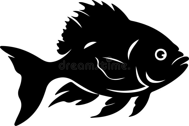 Black silhouette of piranha with transparent background.Generative Ai. Black silhouette of piranha with transparent background.Generative Ai