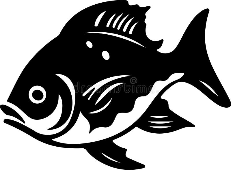 Black silhouette of piranha with transparent background.Generative Ai. Black silhouette of piranha with transparent background.Generative Ai