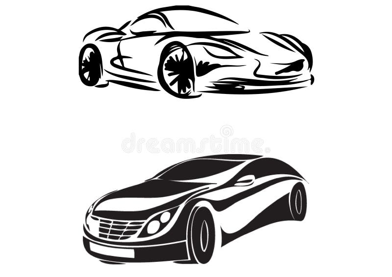 Silueta negra del coche del vector ilustración del vector Silueta negra del coche del vector ilustración del vector