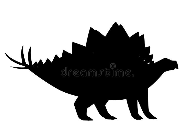 Silueta negra Stegosaurus verde Dinosaurio lindo, dise?o de la historieta Ejemplo plano aislado en el fondo blanco Animal libre illustration Silueta negra Stegosaurus verde Dinosaurio lindo, dise?o de la historieta Ejemplo plano aislado en el fondo blanco Animal libre illustration