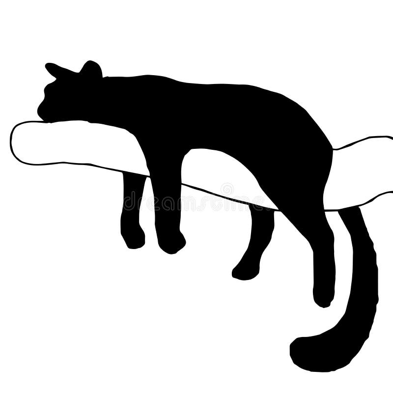 Silueta Original Muy De Alta Calidad Un Gato Un Puma Ilustración del Vector - Ilustración gato, fauna: 77666248
