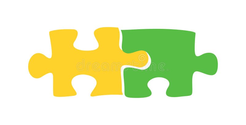 Silueta pieselor de puzzle pentru conceptul de autism. Joc Jigsaw izolat pe fundal alb. Munca în echipă și rezolvarea problemelor vector illustration
