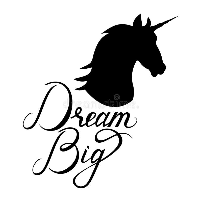 Silueta principal del unicornio con el texto libre illustration Silueta principal del unicornio con el texto libre illustration