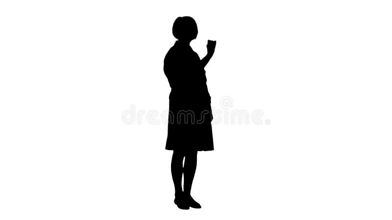 Silueta salud medicina y tecnología concepto médico superior mujer médico apuntando a algo o presionando stock de ilustración