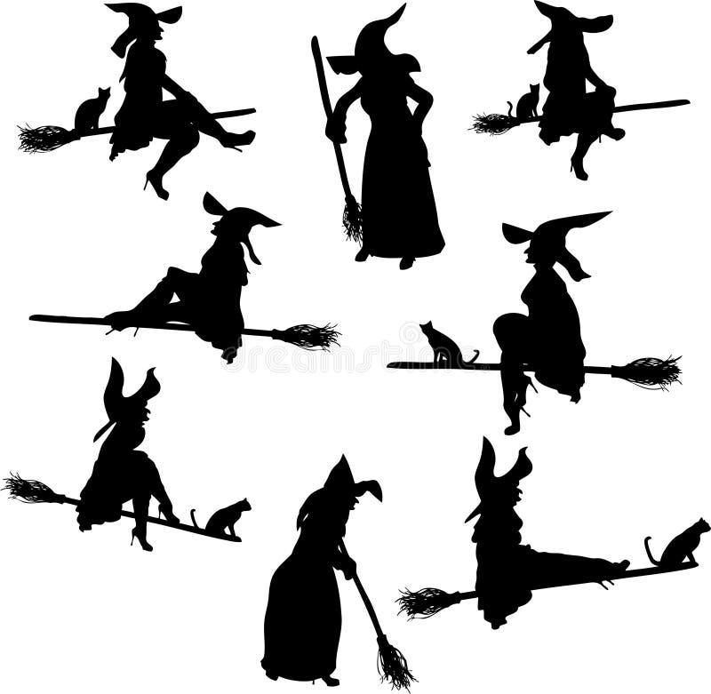 Siluetas de la bruja libre illustration Siluetas de la bruja libre illustration