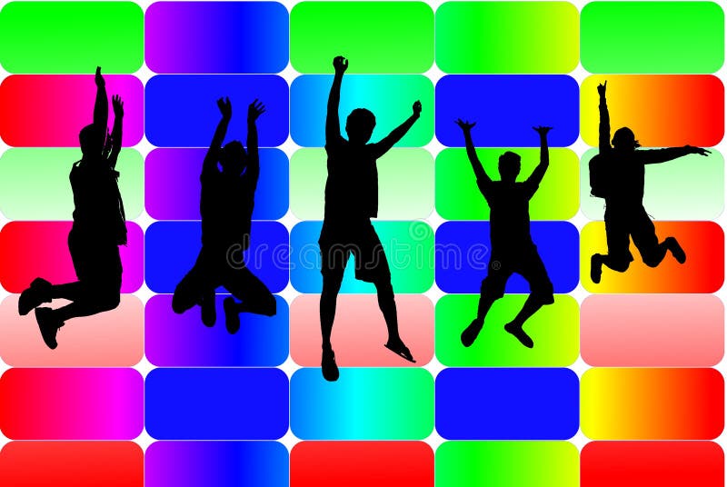 Siluetas de salto libre illustration Siluetas de salto libre illustration