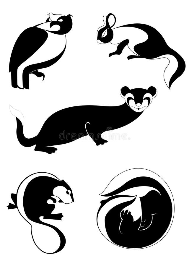 Siluetas originales del animal del arte libre illustration Siluetas originales del animal del arte libre illustration
