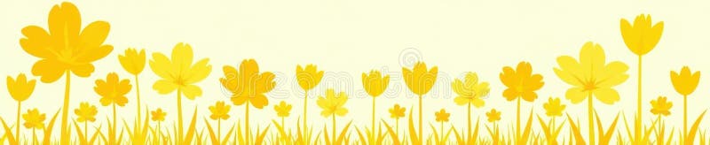 Siluete de flori galbene aldine, margini tăiate simplu, cu compoziție simplă, imagine soare stock illustration