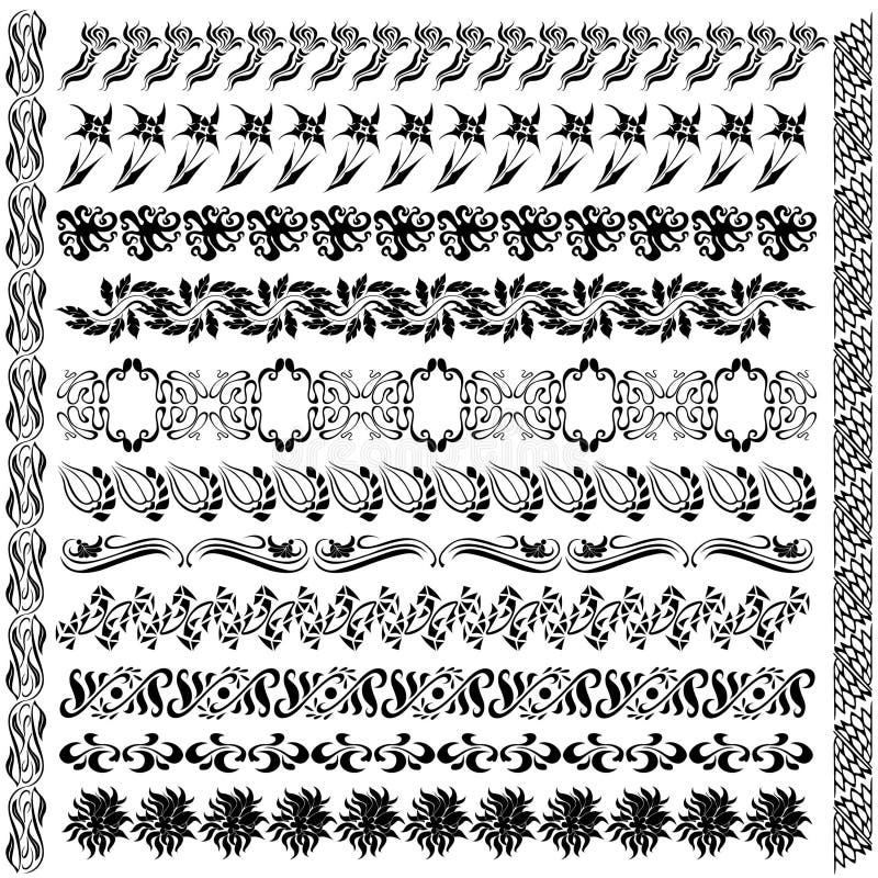 Siluetta del fiore del modello di stile Liberty illustrazione vettoriale Siluetta del fiore del modello di stile Liberty illustrazione vettoriale