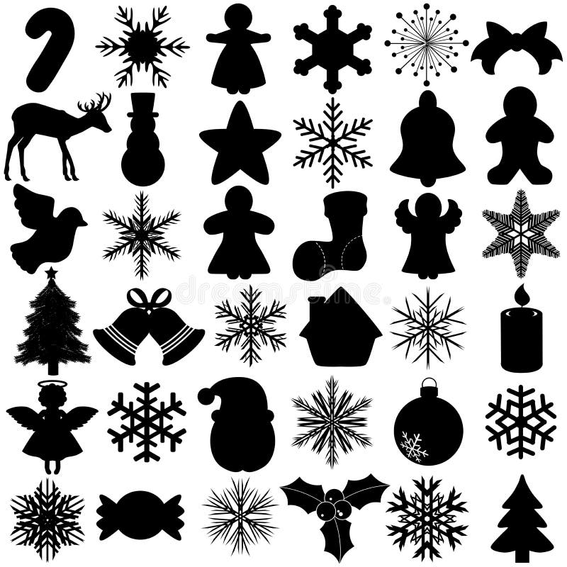 Siluetta del simbolo di festival di natale del fiocco di neve royalty illustrazione gratis