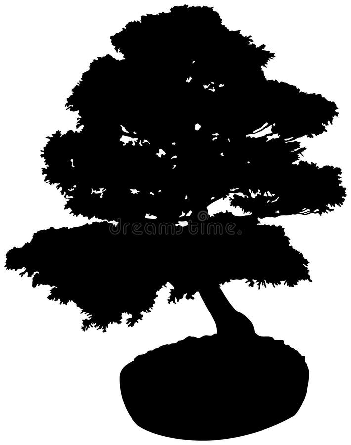 Siluetta dell'albero dei bonsai