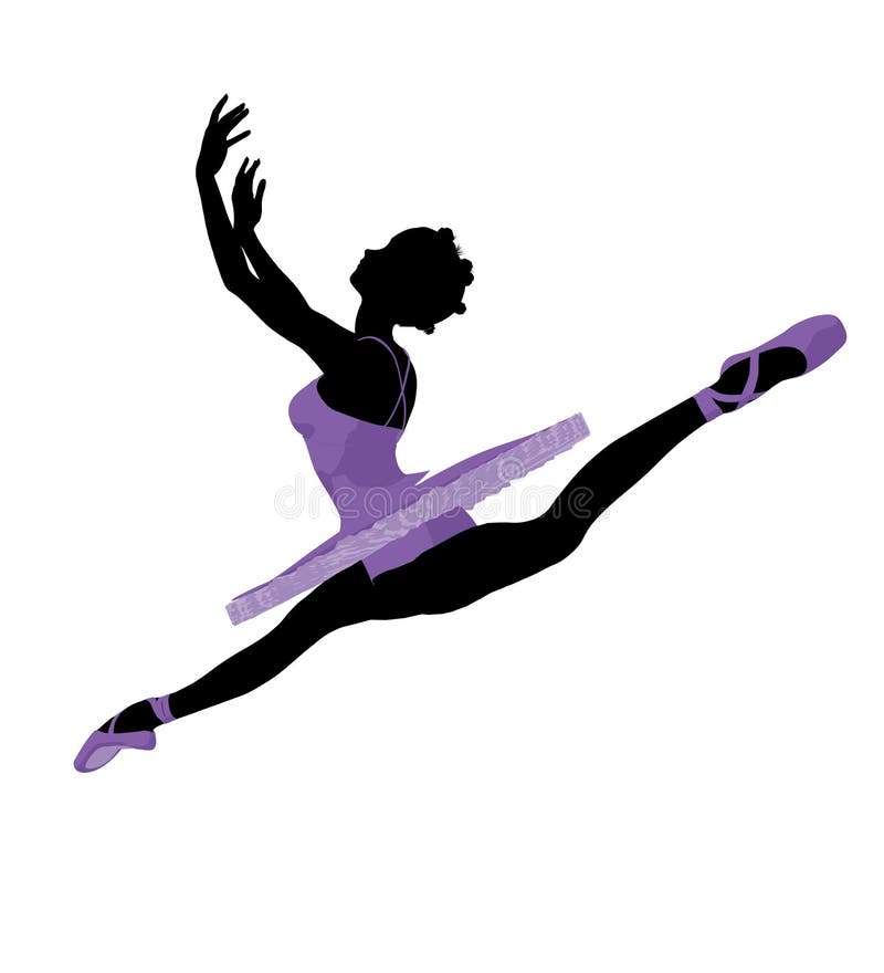 Siluetta dell'illustrazione della ballerina dell'afroamericano