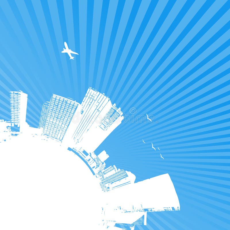 Download Siluetta Della Città Con Alba. Illustrazione Vettoriale - Illustrazione di quarto, prospettive: 3875068