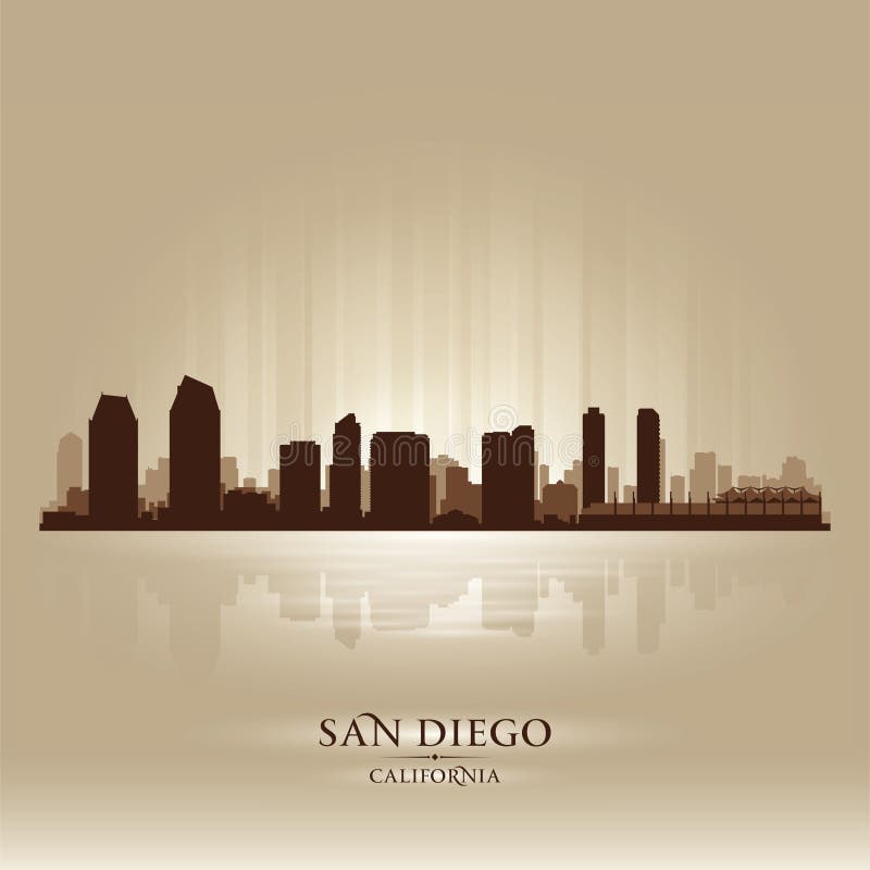 Siluetta della città dell'orizzonte di San Diego California royalty illustrazione gratis Siluetta della città dell'orizzonte di San Diego California royalty illustrazione gratis
