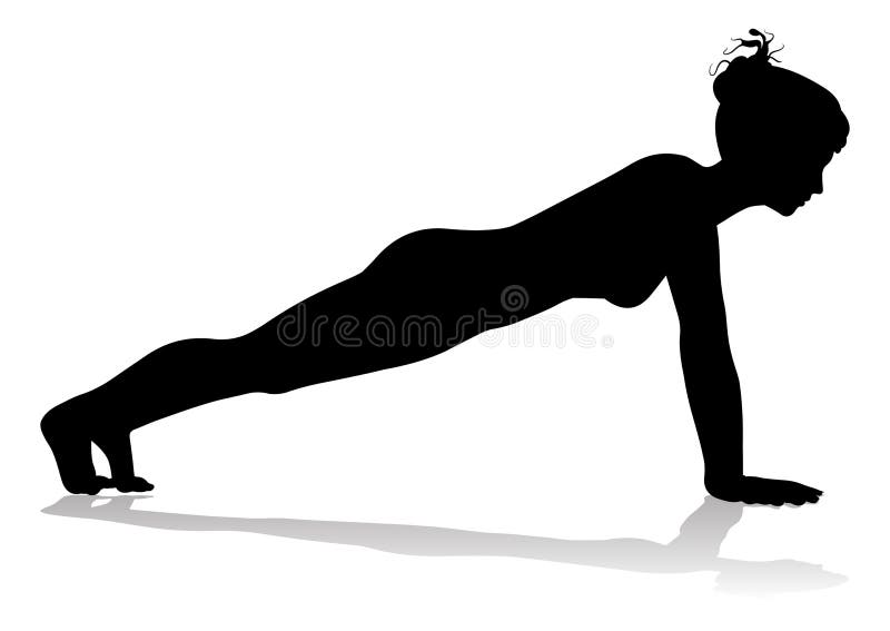 Siluetta della donna di posa di Pilates di yoga illustrazione vettoriale Siluetta della donna di posa di Pilates di yoga illustrazione vettoriale