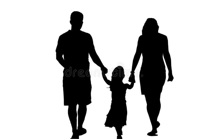 Siluetta della famiglia immagine stock