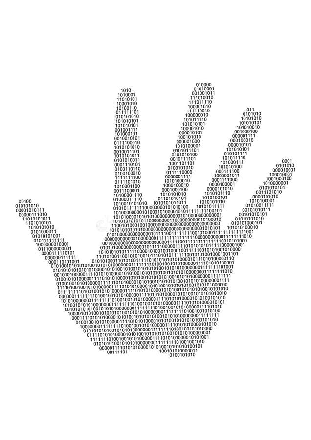 Siluetta della mano di Digitahi illustrazione di stock