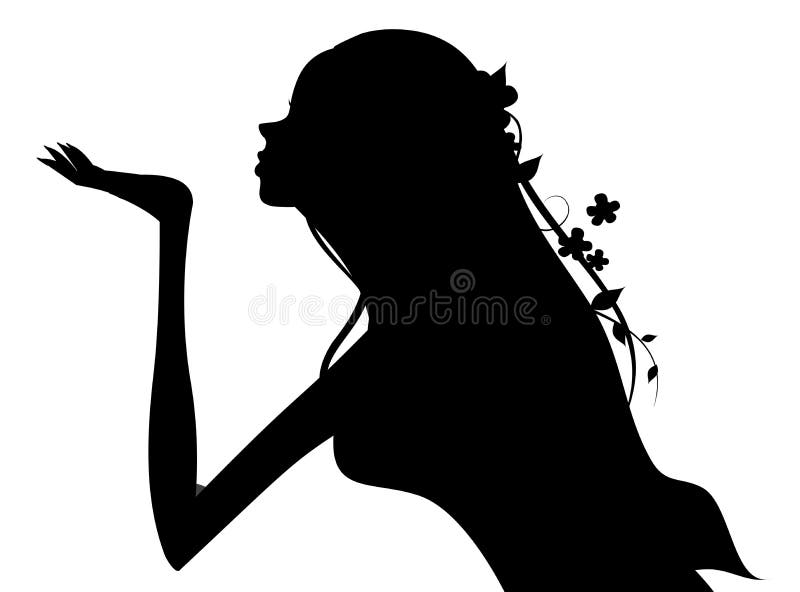 Siluetta della ragazza illustrazione vettoriale Siluetta della ragazza illustrazione vettoriale