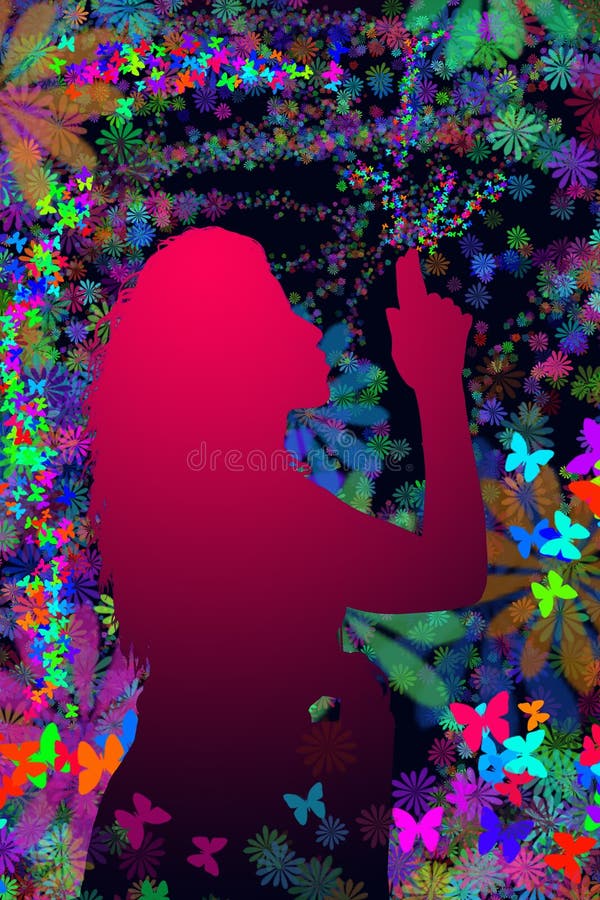 Siluetta della ragazza illustrazione vettoriale Siluetta della ragazza illustrazione vettoriale