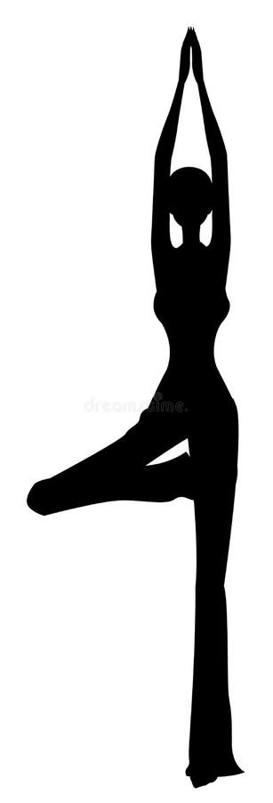 Siluetta della ragazza di yoga illustrazione di stock Siluetta della ragazza di yoga illustrazione di stock