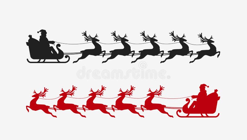 Siluetta della renna della slitta di Santa Simbolo di Natale