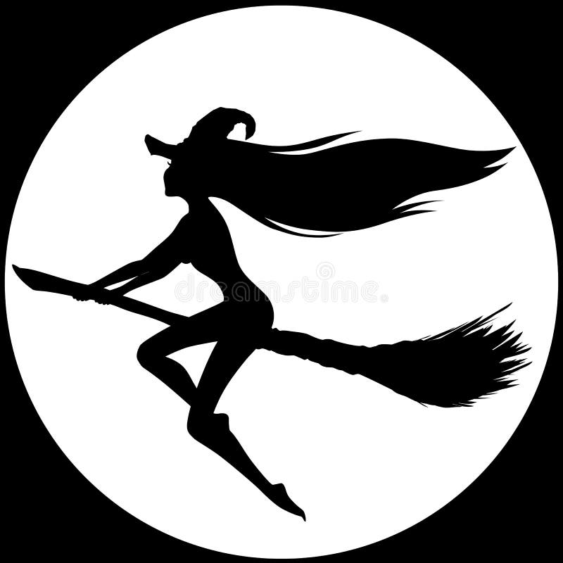 Silhouette di strega illustrazione di stock