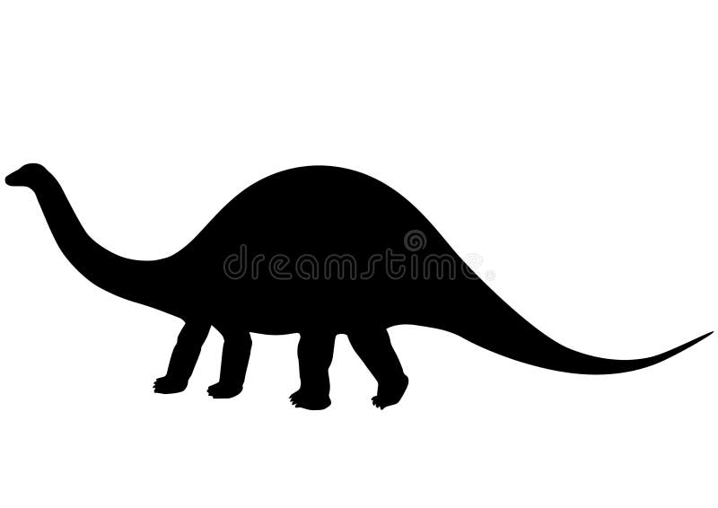 Apatosaurus silhouette is rare illustration. Apatosaurus silhouette is rare illustration