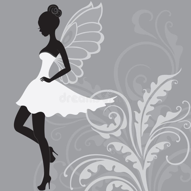 Silhouette di una bellissima fata royalty illustrazione gratis