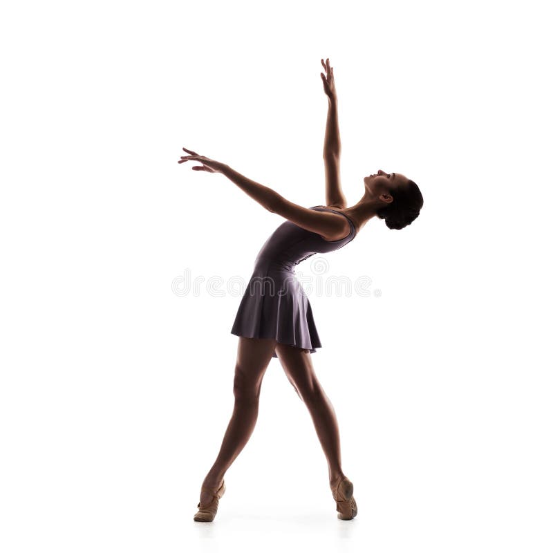 Siluetta di giovane bello ballerino isolato immagine stock libera da diritti Siluetta di giovane bello ballerino isolato immagine stock libera da diritti