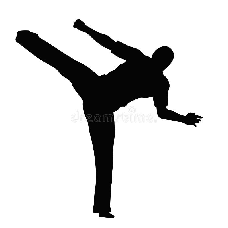 Karate man silhouette. Karate man silhouette