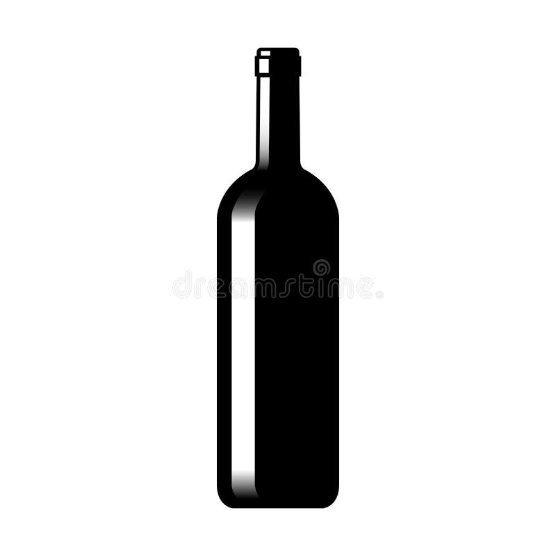 Siluetta Di Una Bottiglia Di Vino Di Vetro Illustrazione Vettoriale Illustrazione Di Vetro Segno 108984232