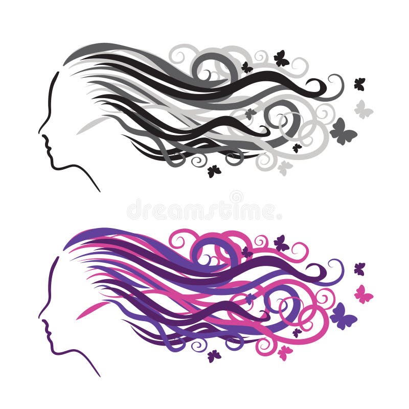 Siluetta di una ragazza nel profilo Logo per i saloni di bellezza illustrazione vettoriale Siluetta di una ragazza nel profilo Logo per i saloni di bellezza illustrazione vettoriale