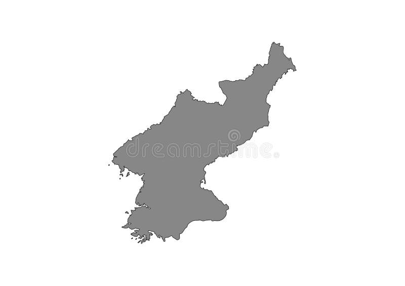 Siluetta di vettore della mappa dello stato della Corea del Nord illustrazione vettoriale