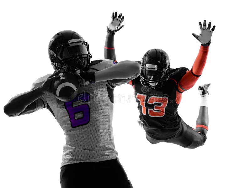 Siluetta licenziata stratega del giocatore di football americano fotografie stock Siluetta licenziata stratega del giocatore di football americano fotografie stock