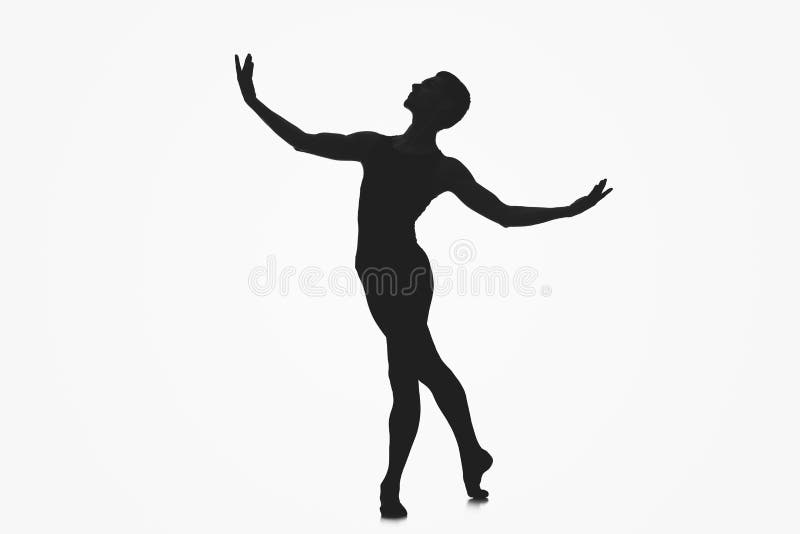 Siluetta maschio del ballerino di balletto immagine stock libera da diritti Siluetta maschio del ballerino di balletto immagine stock libera da diritti