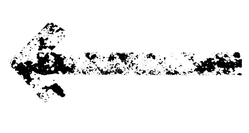Siluetta nera della freccia nello stile di lerciume isolata su bianco illustrazione di stock Siluetta nera della freccia nello stile di lerciume isolata su bianco illustrazione di stock