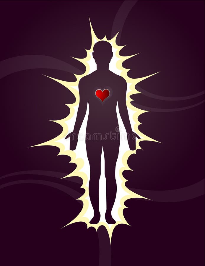 Download Siluetta Umana Con Cuore. Ardore Ed Amare Illustrazione Vettoriale - Illustrazione di background, valentines: 30830195