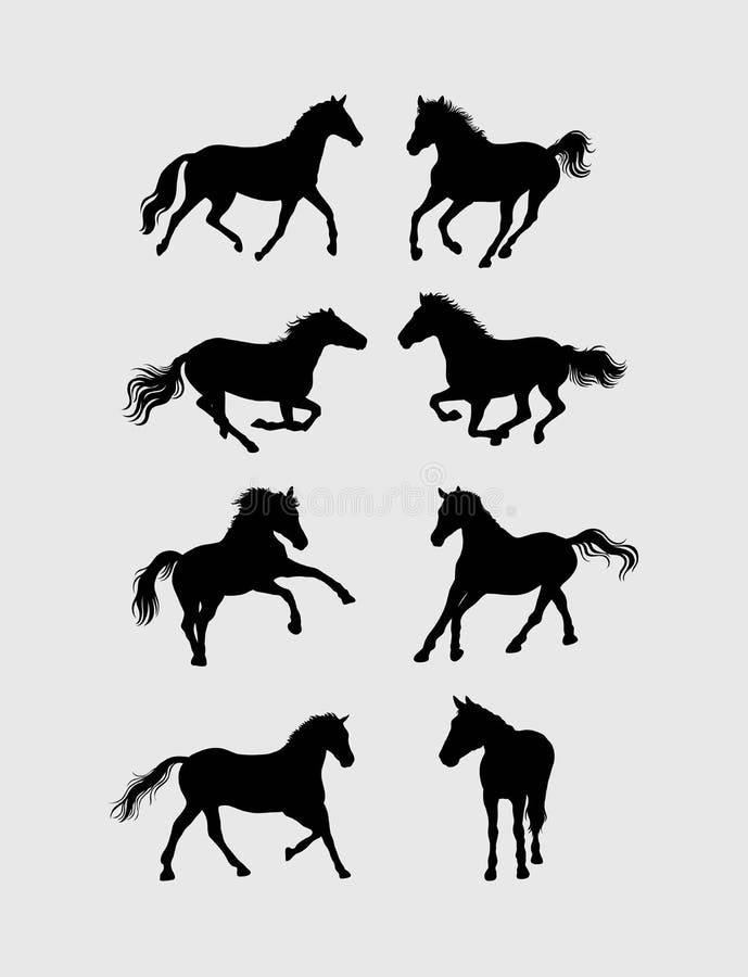 Siluette del cavallo royalty illustrazione gratis Siluette del cavallo royalty illustrazione gratis