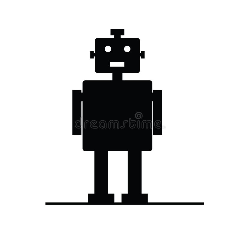 Siluetă vectorială robot royalty free illustration