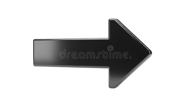 Shiny arrow pointing right, direction sign, navigation symbol, isolated icon, 3d render vector illustration