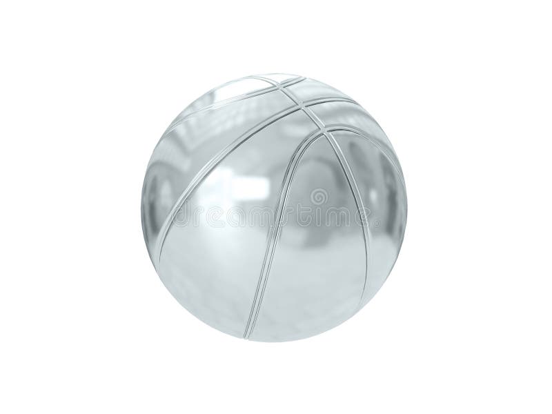 Silver ball. 3D rendering