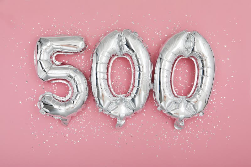 laser Ver weg Aquarium Silver Balloon Showing Number 500 on Pink Background Stock Photo - Image of  glow, design: 225972808