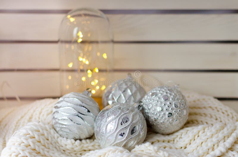 Silver Balls for a Christmas Tree Stock Photo Image of december