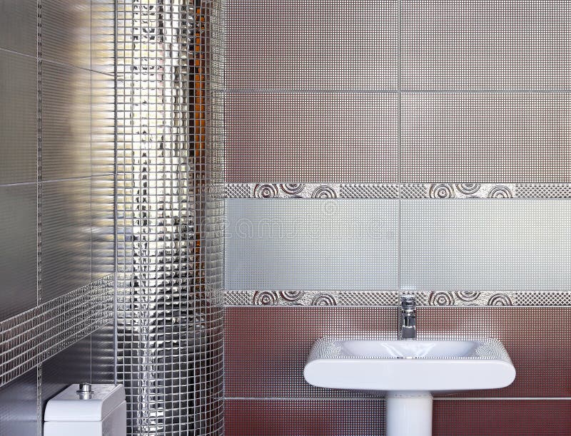 Silver bathroom stock photo. Image of water, contemporary 23749544
